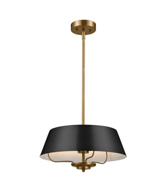 Luella Pendant Light Black Steel, Brass