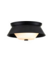 Bowtie Bathroom Ceiling Light Opal Glass, Matte Black Steel