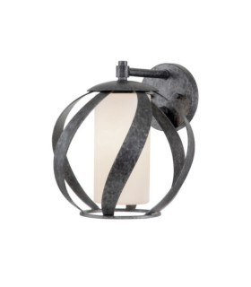 Lampada da parete Quoizel Acciaio, vetro opalino satinato Old Black