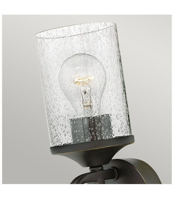 Lampada da parete Hinkley Metallo, vetro granulato trasparente Old Black