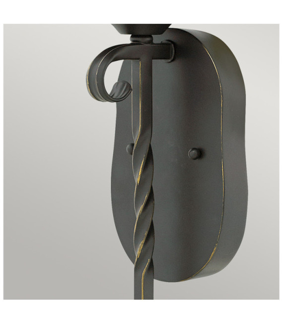 Hinkley wall light Metal, transparent grained glass Old Black