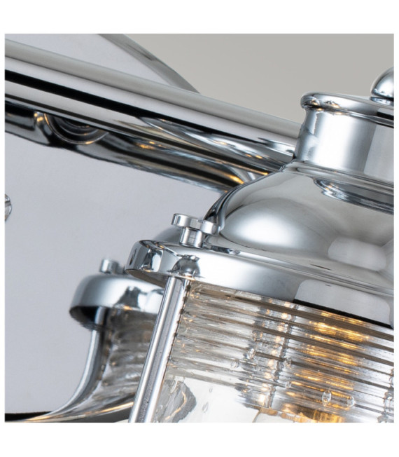 Kichler wall light Steel, transparent grained glass Polished chrome