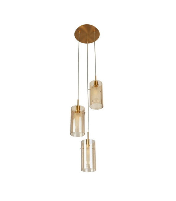 Lampada a sospensione Duo Acciaio dolce, vetro Bronzo