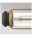 Masthead outdoor wall light Clear glass, black steel, heritage brass
