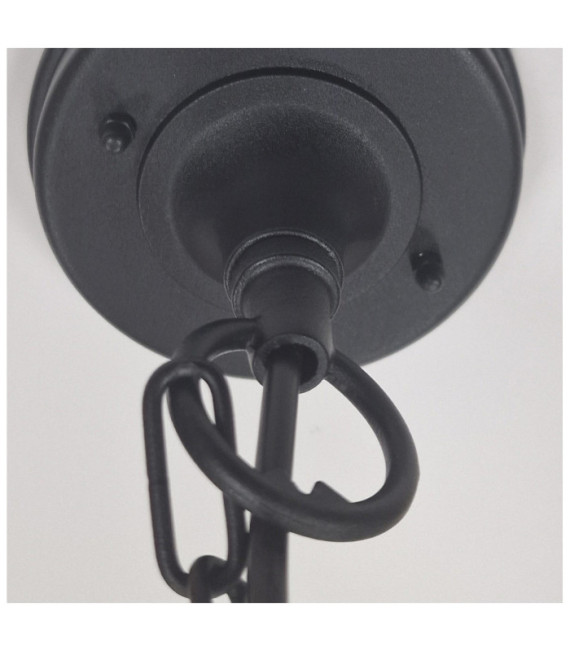 Chapel outdoor pendant light Transparent glass, cast aluminum Black