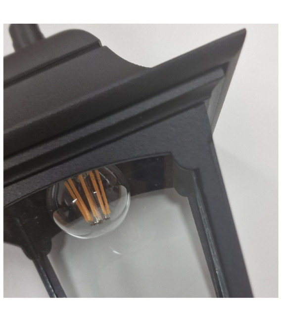 Lampada a sospensione per esterni Chapel Vetro trasparente, fusione di alluminio Nero