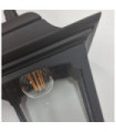 Chapel outdoor pendant light Transparent glass, cast aluminum Black