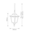 Suspension extérieur Chapel Verre transparent,fonte d'aluminium Noir