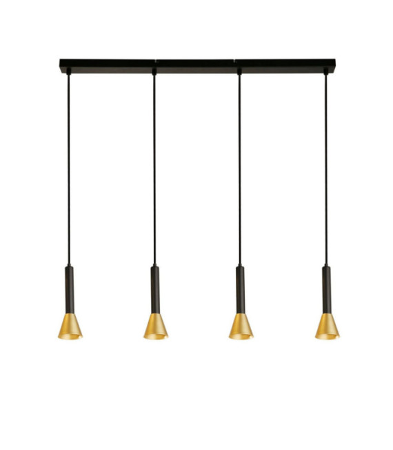 Lámpara colgante de señal Acero dulce Oro, Negro