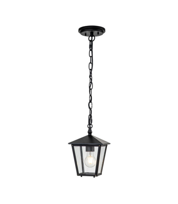 Suspension extérieur Hinkley Aluminium,laiton,verre grainé transparent Noir