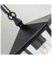 Hinkley outdoor pendant light Aluminum, brass, transparent grained glass Black
