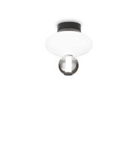LED-Deckenleuchte aus Glas, schwarzem Metall
