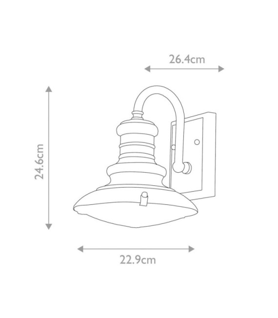 Applique da esterno Redding Vetro, Alluminio Verniciato bronzo invecchiato