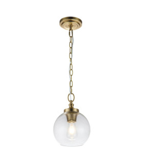 Feiss Pendelleuchte Transparentes Glas, Stahl Brüniertes Messing