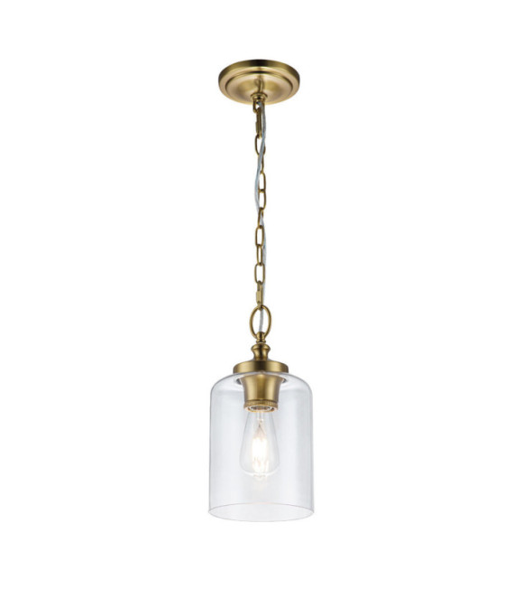 Suspension Feiss Verre transparent,acier Laiton bruni