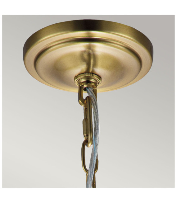 Feiss Pendelleuchte Transparentes Glas, Stahl Brüniertes Messing