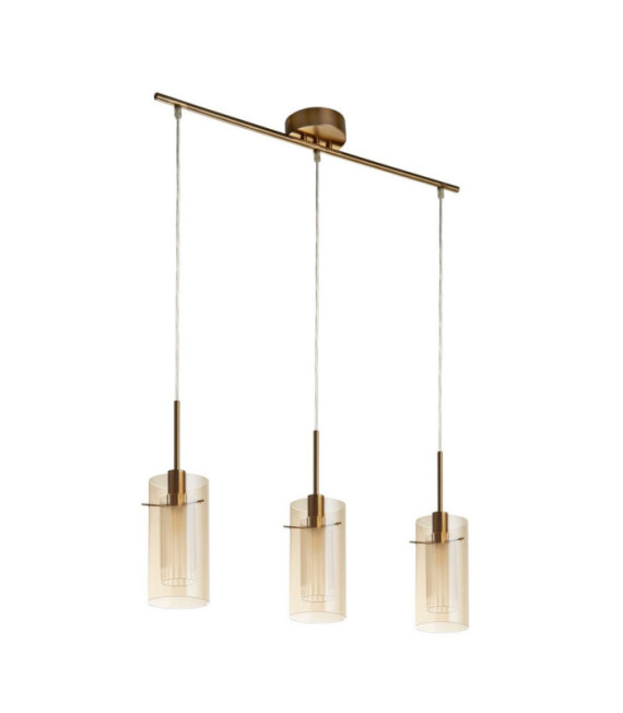 Lampada a sospensione Duo Acciaio dolce, vetro Ottone