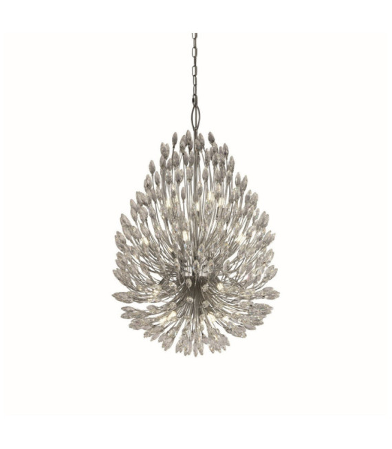 Peacock pendant light Mild steel Chrome, clear