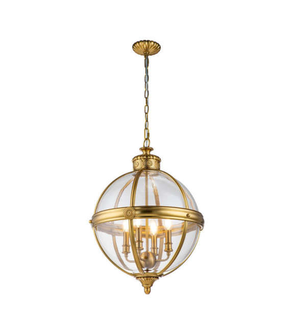 Lampada a sospensione Feiss Vetro trasparente, acciaio Ottone brunito