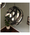 Quoizel pendant light Opal engraved glass, Old Black steel