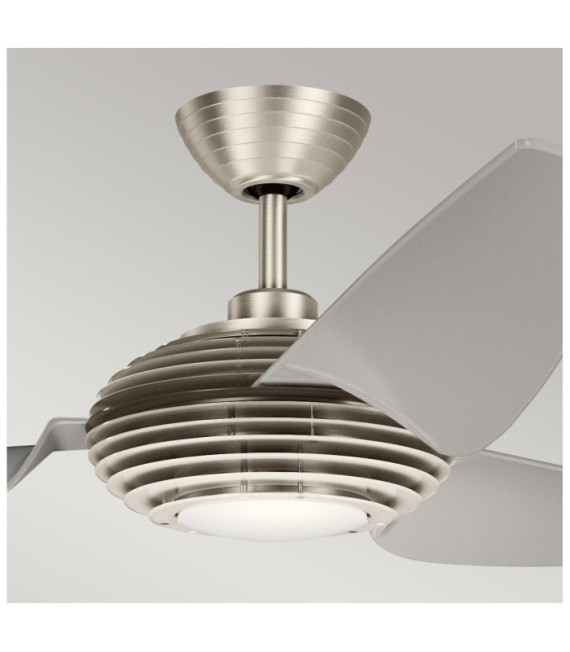 Ventilador Voya de policarbonato de acero inoxidable cepillado