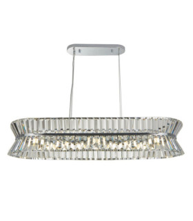 Lampada a sospensione Uptown Acciaio dolce, vetro trasparente, cromo
