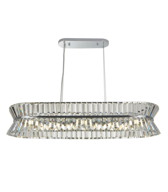 Suspension Uptown Acier doux,verre Clair, chromé