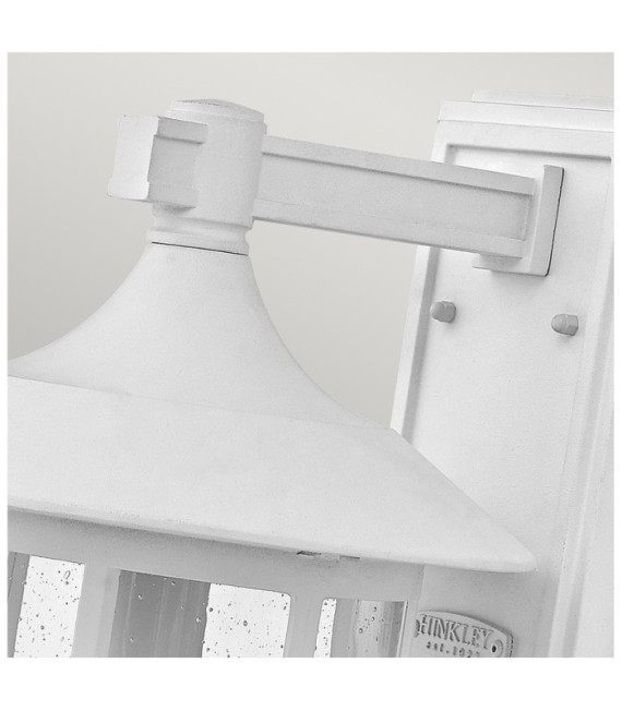 Hinkley Outdoor Wall Light Clear Seeded Glass, Weather Resistant Composite, Textured White