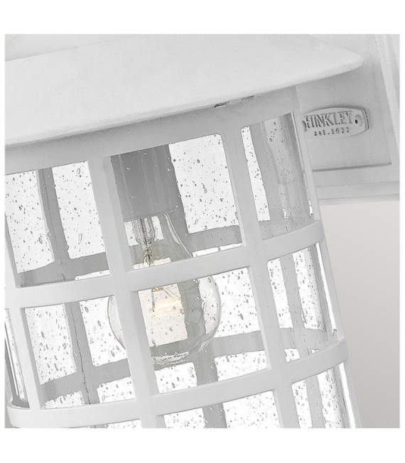Hinkley Outdoor Wall Light Clear Seeded Glass, Weather Resistant Composite, Textured White