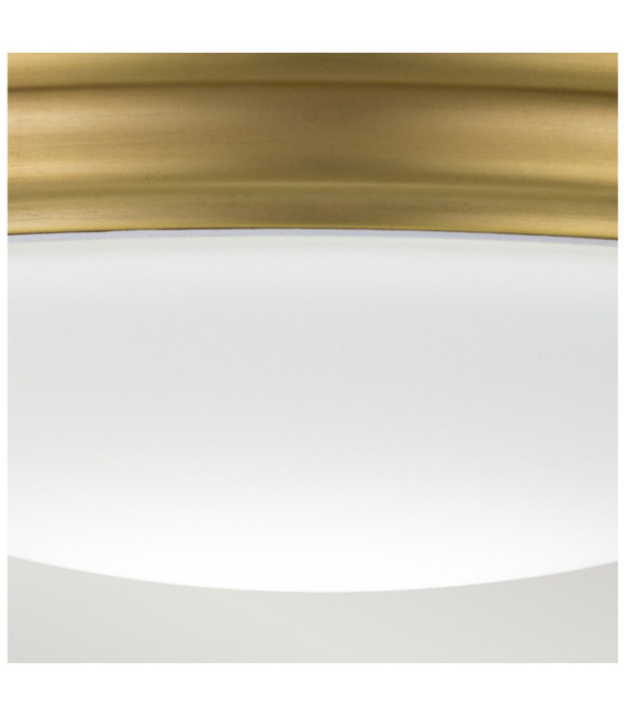 Brompton Ceiling Light Opal Glass, Brushed Brass Steel