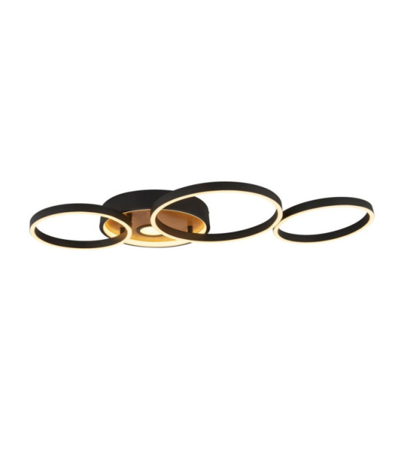 Curio lámpara de techo LED Acero dulce, silicona Negro, Marrón