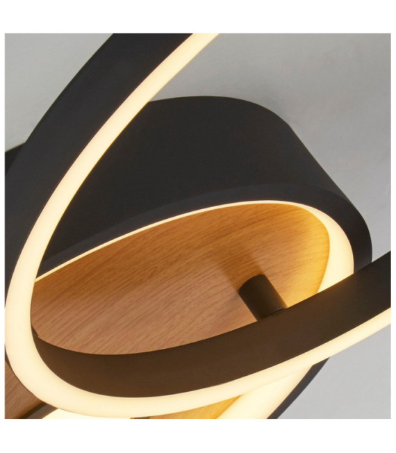 Plafonnier LED Curio Acier doux,silicium Noir,Marron