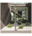 Box outdoor floor lamp Mild steel Silver, Clear