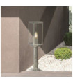 Box outdoor floor lamp Mild steel Silver, Clear