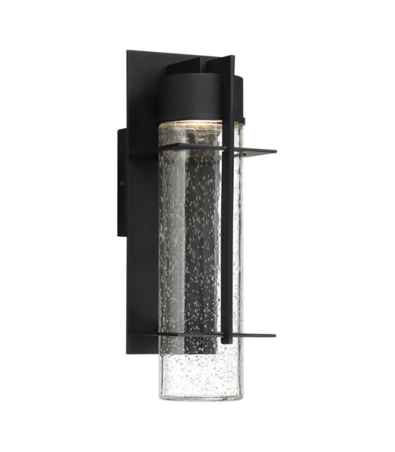 Lampada da parete per esterni Quoizel Alluminio, vetro granulato trasparente Nero terra