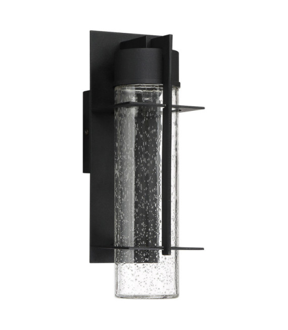 Applique murale extérieur Quoizel Aluminium,verre grainé transparent Terre noire