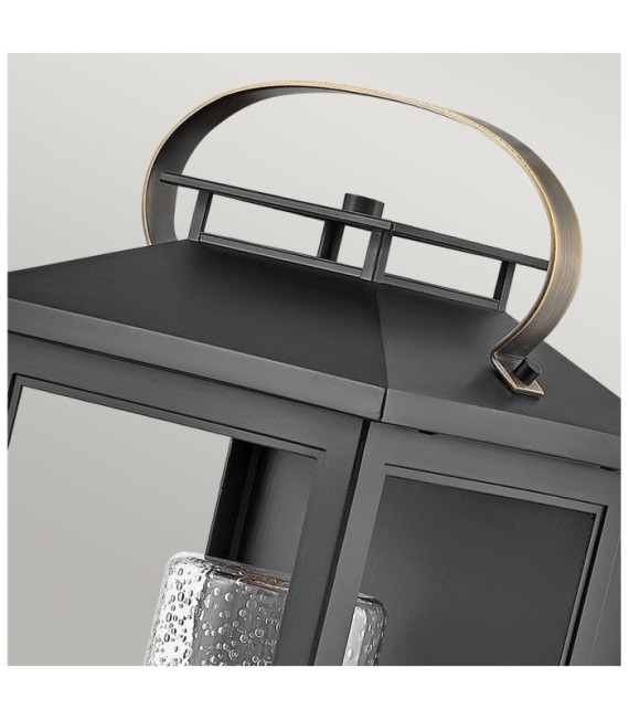 Hinkley outdoor wall light Transparent seeded glass, EPMM (plastic composite, stone) Black