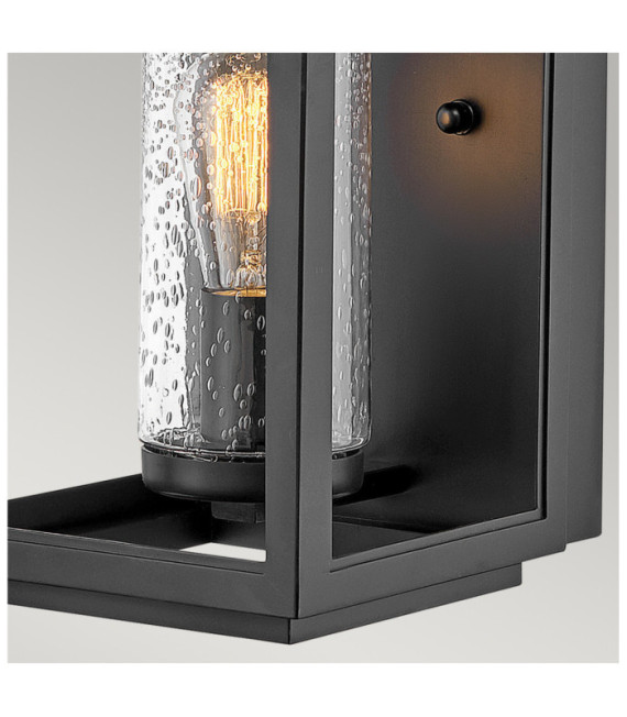 Hinkley outdoor wall light Transparent seeded glass, EPMM (plastic composite, stone) Black