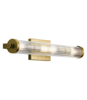 Aplique de baño Kichler Acero, cristal estriado transparente Latón natural