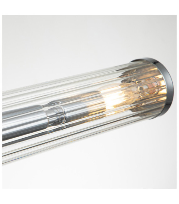 Wall light Bathroom Kichler Steel, transparent fluted glass Polished chrome