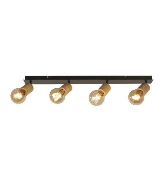 Barre de spots Spinny Acier doux Noir mat, naturel