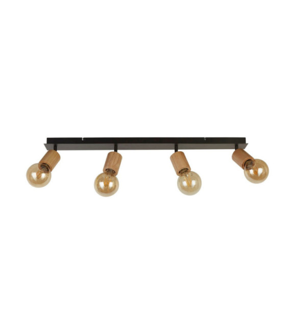 Spinny spotlight bar Mild steel Matt black, natural