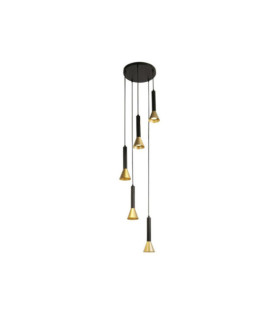 Signal pendant light Mild steel Gold, Black