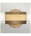 Wall light Bathroom Hinkley Steel, opal frosted glass Brass Heritage