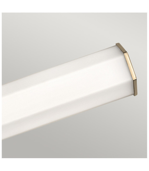 Lampada da parete Bagno Hinkley Acciaio, vetro satinato opalino Ottone Heritage
