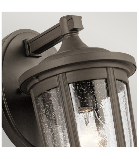Lampada da parete per esterni Kichler Alluminio, vetro granulato trasparente Bronzo antico
