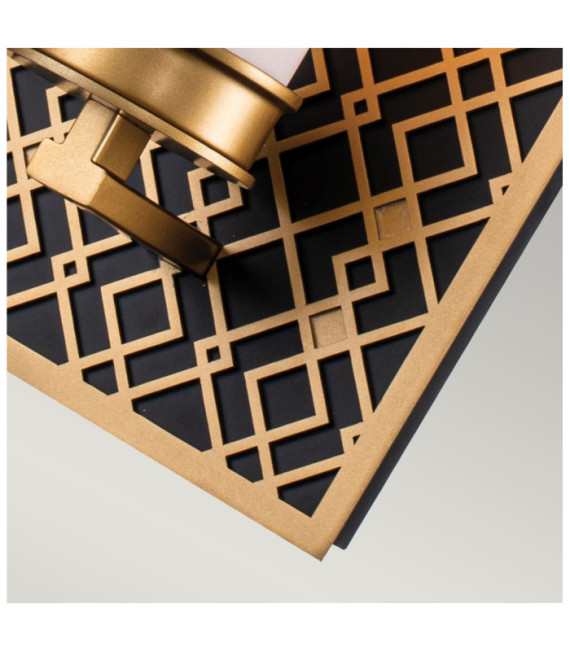 Wall light Bathroom Ziggy Glass, Steel Gold Lacquered