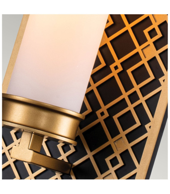 Aplique de baño Ziggy Vidrio, Acero Lacado Oro