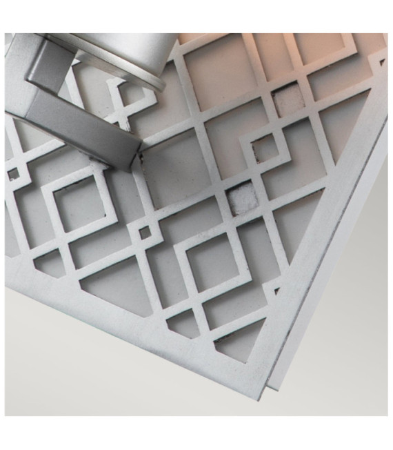 Ziggy Bathroom Wall Light Glass, Lacquered Silver Steel