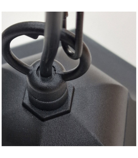 Parish exterior pendant light Glass, cast aluminum Black